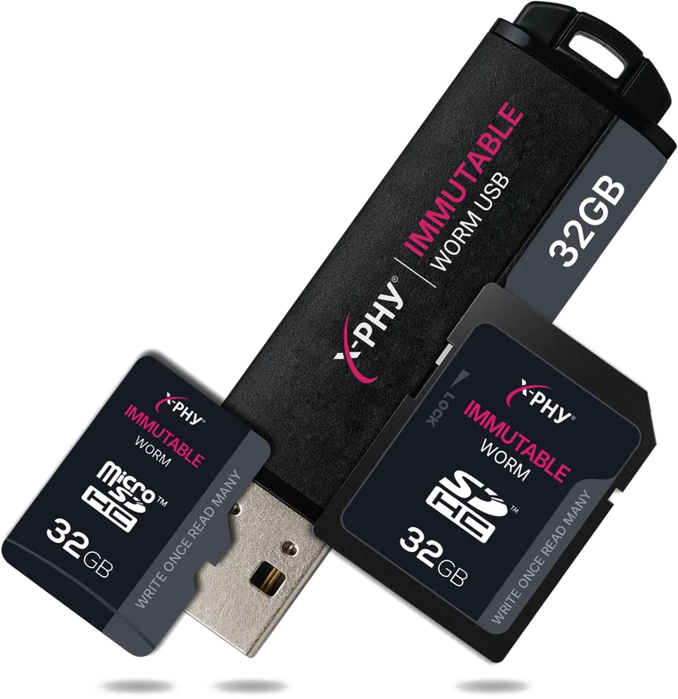 X-PHY Immutable WORM USB, SD and microSD
